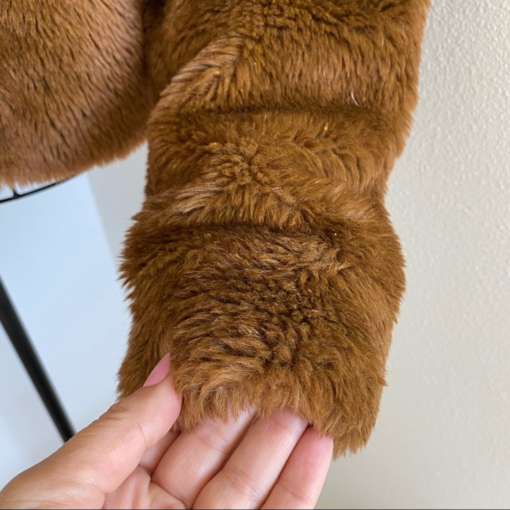SOLD Free People Mena Cropped Brown Faux Fur Teddy Coat - Picture 5 of 10